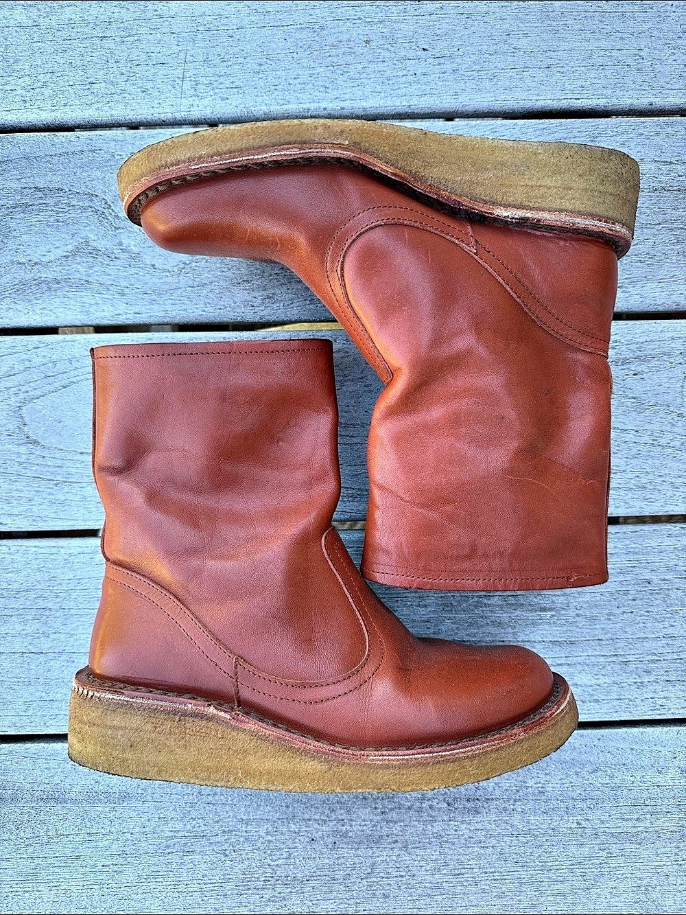 Swedish Hasbeens Shearling Lined Clog Boots Brown